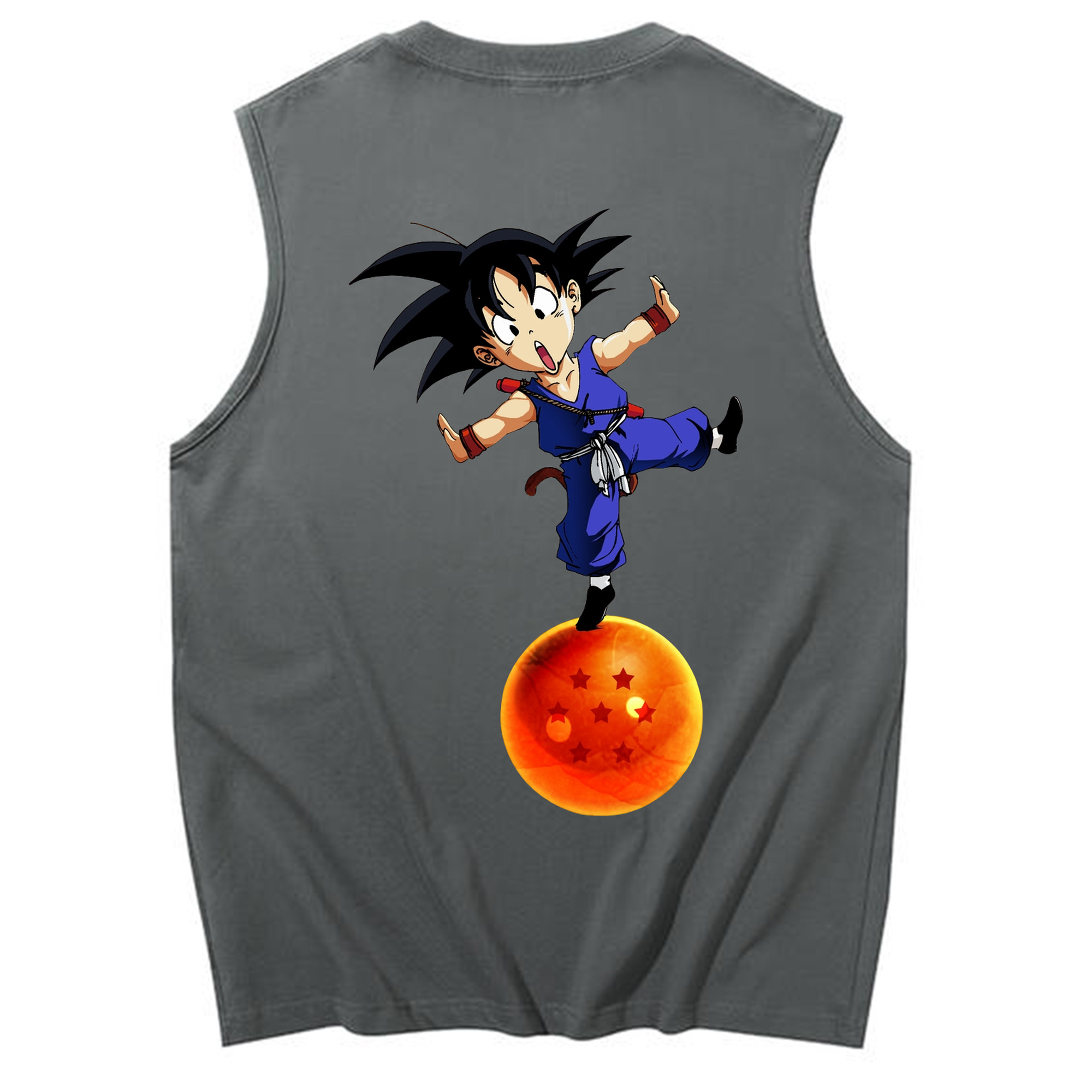 （画像用） ドラゴンボール 孫悟空（そん ごくう）Son Goku カカロット DRAGON BALL Kakarotto コットン100％タンクトップ（背面プリント）